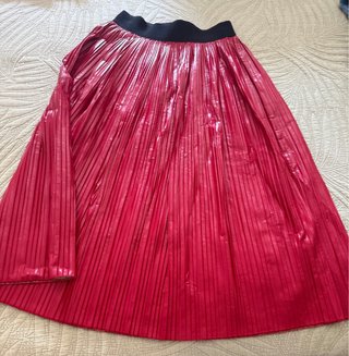 Falda Zara Plisada Roja Talla S
