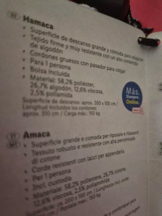 Hamaca Crivit Grande Beige/Azul