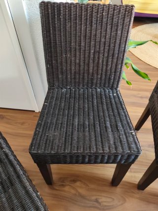 Juego 4 sillas mimbre comedor