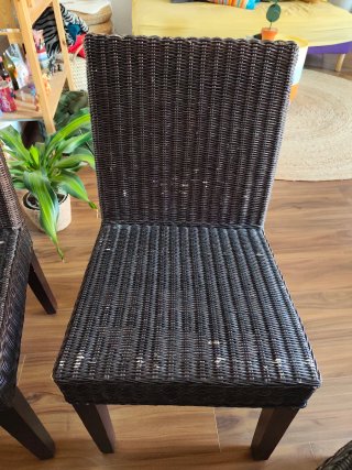 Juego 4 sillas mimbre comedor