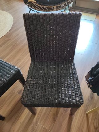 Juego 4 sillas mimbre comedor