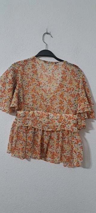 Blusa Zara Verano Estampada Talla M