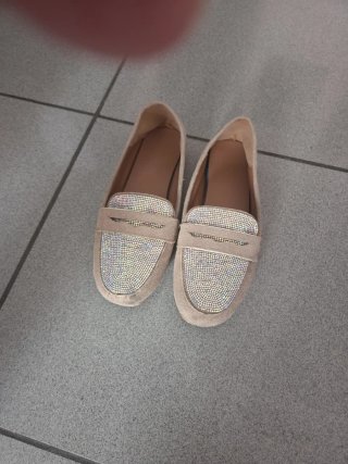 Manoletinas Beige con Brillantes