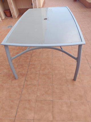 Mesa Terraza Aluminio y Cristal