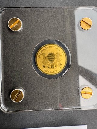 Moneda Chad Oro 999 Certificado Autenticidad