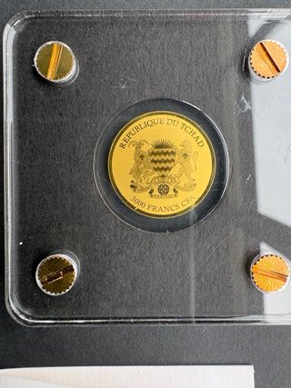 Moneda Chad Oro 999 Certificado Autenticidad