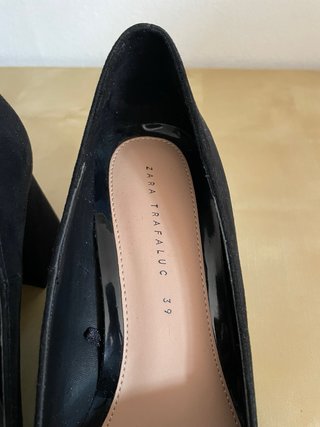 Scarpe Zara Nere tacco quadrato 6 cm Tg 39