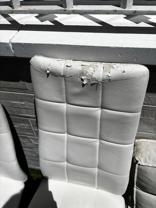 Juego de 4 sillas salón polipiel blancas