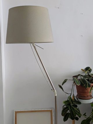 Lámpara Pie Articulada IKEA Plata/Blanco