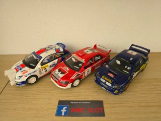 Coches Scalextric Rally (Subaru, Ford, Mitsubishi)
