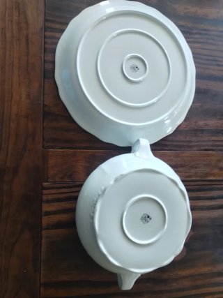 Sopera y Bandeja Santa Clara Porcelana Blanca
