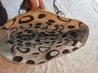Bolso vintage mujer gris y amarillo