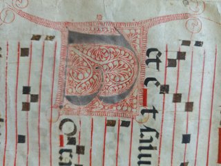 Hoja de canto gregoriano antigua