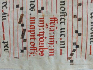 Hoja de canto gregoriano antigua