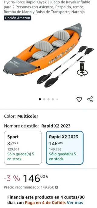 Kayak inflable Hydro-Force Lite-Rapid X2