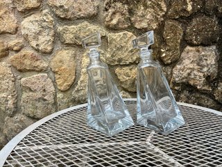 Set di 2 bottiglie di liquore in vetro