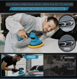 Pulidora Orbital Recargable (2 Baterías)