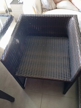 Mesa Comedor Exterior Ratán y Cristal