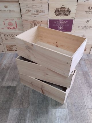 3 Cajas grandes de madera decoración Francia