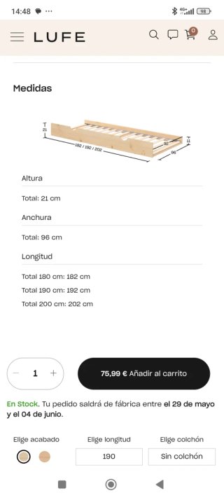 Nido Lufe para cama de 90cm