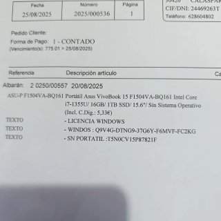 Portátil Asus VivoBook 15.6 Intel Core i7