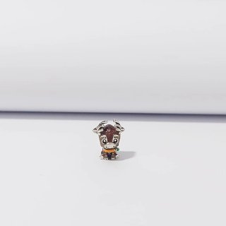 Charm Pandora reno Marrón y Plata
