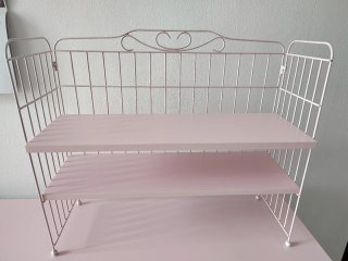 Escritorio rosa Falkhöjden con repisa incluida
