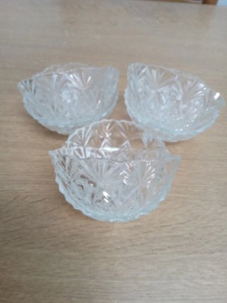 6 Cuencos Cristal Tallado Postre/Aperitivo