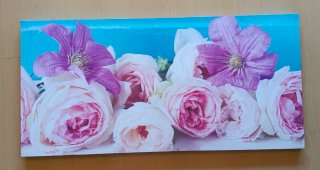 Set 2 Cuadros Flores rosas y lilas
