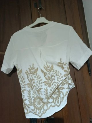 Conjunto de Blusa y Pantalón Palazzo Con Bordados.
