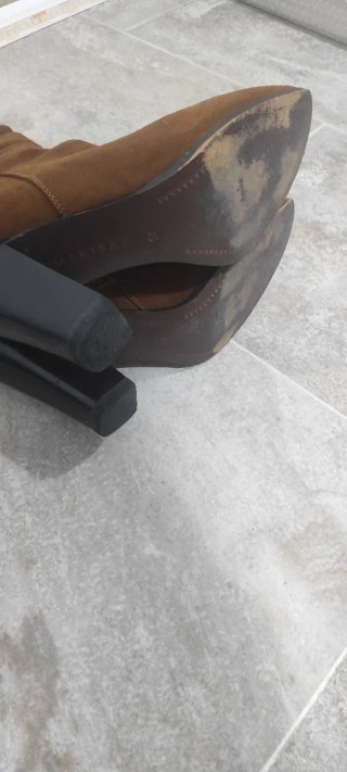Botas altas marrones de ante
