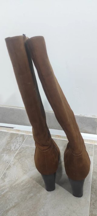 Botas altas marrones de ante