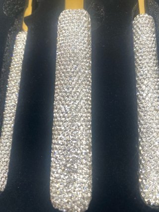 Juego cubiertos lujo dorado brillante
