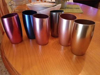 6 Vasos Vintage Metálicos