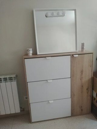 Mueble zapatero espejo y luz