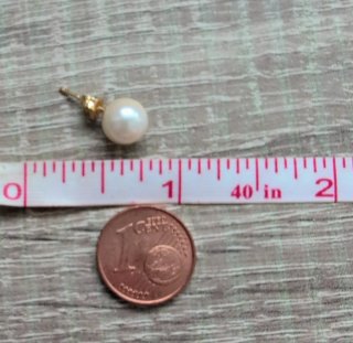 Pendientes Perla Cultivada Natural y Oro 18kt
