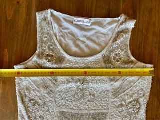 Top con Pedrería y Flecos Intercostura Talla M