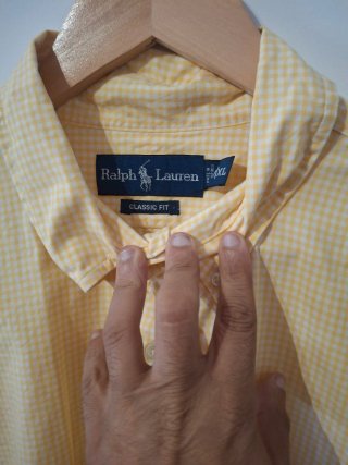 Camisa Polo Ralph Lauren cuadros amarilla XL