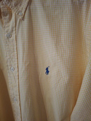 Camisa Polo Ralph Lauren cuadros amarilla XL