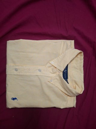 Camisa Polo Ralph Lauren cuadros amarilla XL