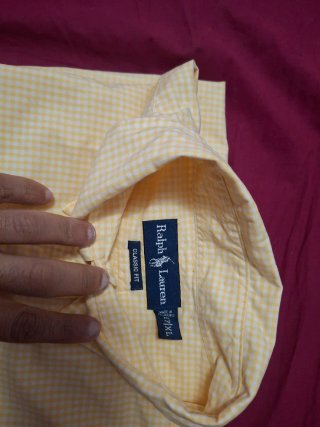 Camisa Polo Ralph Lauren cuadros amarilla XL