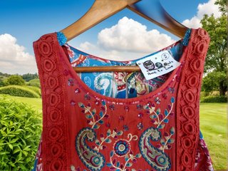 Vestido verano Talla L G 40 tirantes estilo hippie