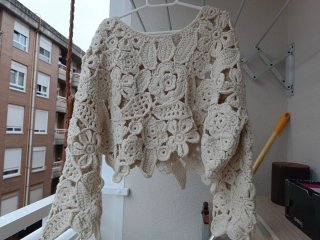 Jersey Crochet Crudo Beige Talla Única