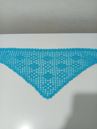 Falda pareo crochet azul hecho a mano