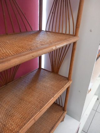Estantería de mimbre de 4 baldas
