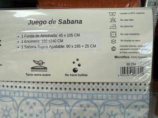 Juego de sábanas 3 piezas