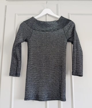Blusa fiesta brillo plateada