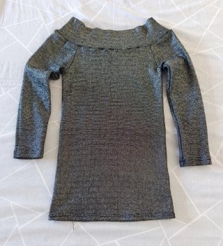 Blusa fiesta brillo plateada