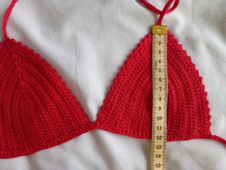 Top bikini crochet rojo