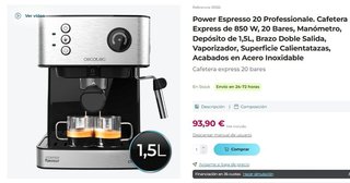 Cecotec Cafetera Express Power Espresso 20